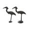 Set of 2 Black Aluminum Traditional Bird Sculpture, 7&#x22; x 9&#x22;